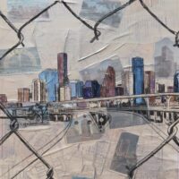 Lauren Luna - Houston cityscape through fence
