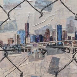 Lauren Luna - Houston cityscape through fence