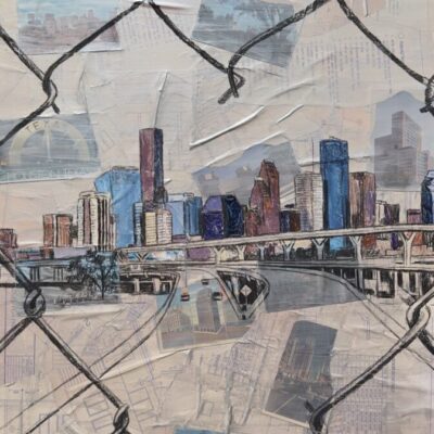 Lauren Luna - Houston cityscape through fence