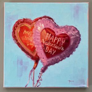 Be Mine a 12x 12 oil painting by Hannah Bladh copy