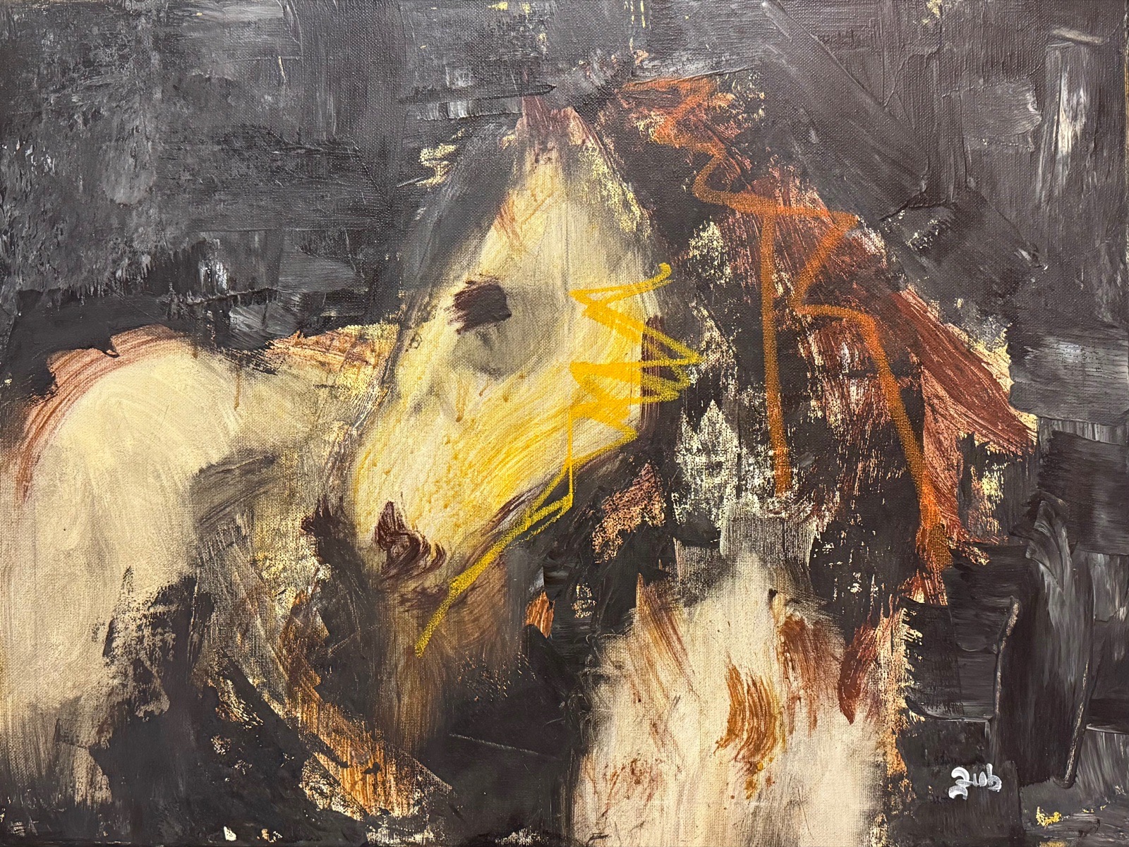 Close-up horse portrait in cream and brown by Silviana Zub